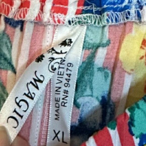 Magic High Low Skirt Size XL Floral Striped - Picture 3 of 3